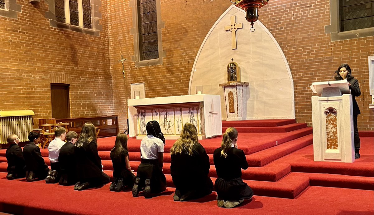 Well done to our pupils who have volunteered to deliver Stations of the Cross throughout Lent. It was lovely to be able to reflect and pray with the Parish community. #Lent #PrayFastGive