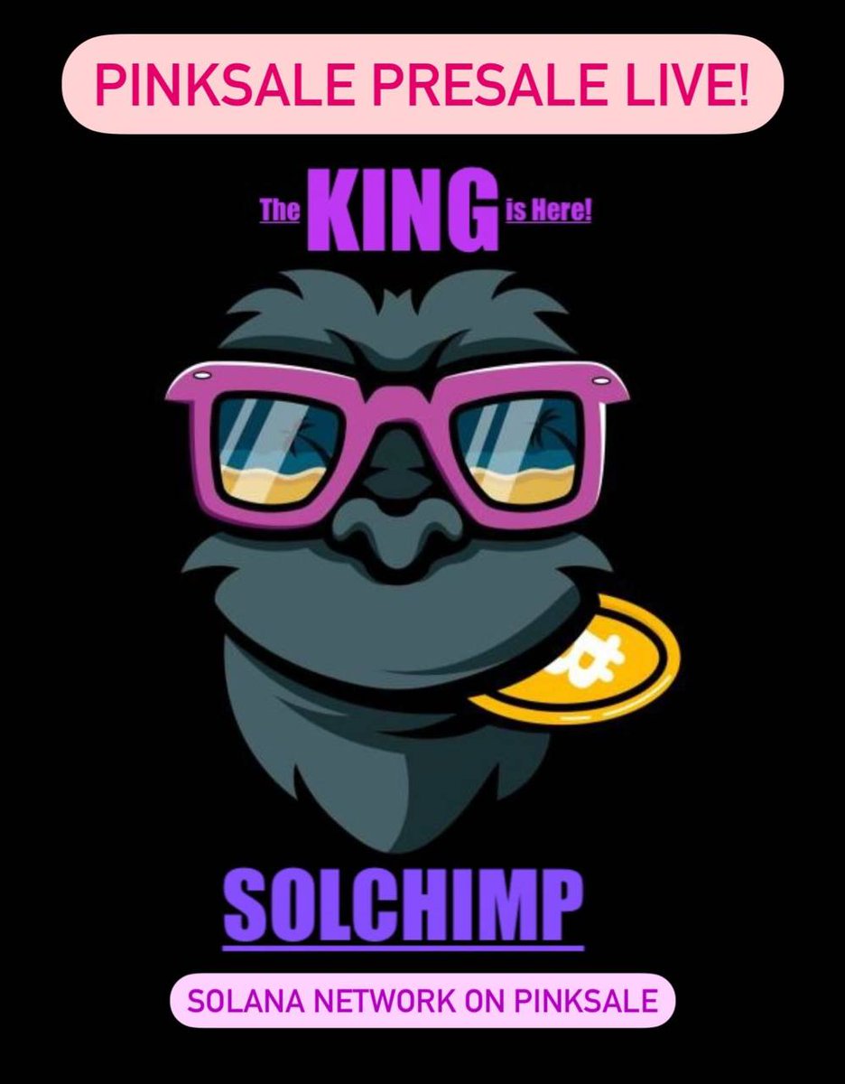 SolchimpToken's tweet photo. Pinksale presale is live 🔥🔥🔥

SolChimp Official links:
Website: https://t.co/nIK11B1ldX
Twitter: https://t.co/5orcX3Mc48

Tg Channel: https://t.co/HmrFujiOz3

Pinksale: https://t.co/MRlmO28LJD

Token Address: C4k5QLEcvxdyPokQtkjFuiPRQGgn34yuUKwPZNDbALkm https://t.co/OI23jSVwxO
