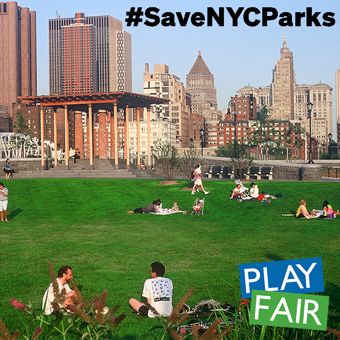 New Yorkers deserve safe, clean green & resilient parks. Our communities rely on these vital spaces. @NYCMayor's inequitable budget cuts to @NYCParks will impact New Yorkers in every borough. Tell the mayor to #SaveNYCParks: bit.ly/no-cuts-to-par…

#PlayFair #1Percent4Parks