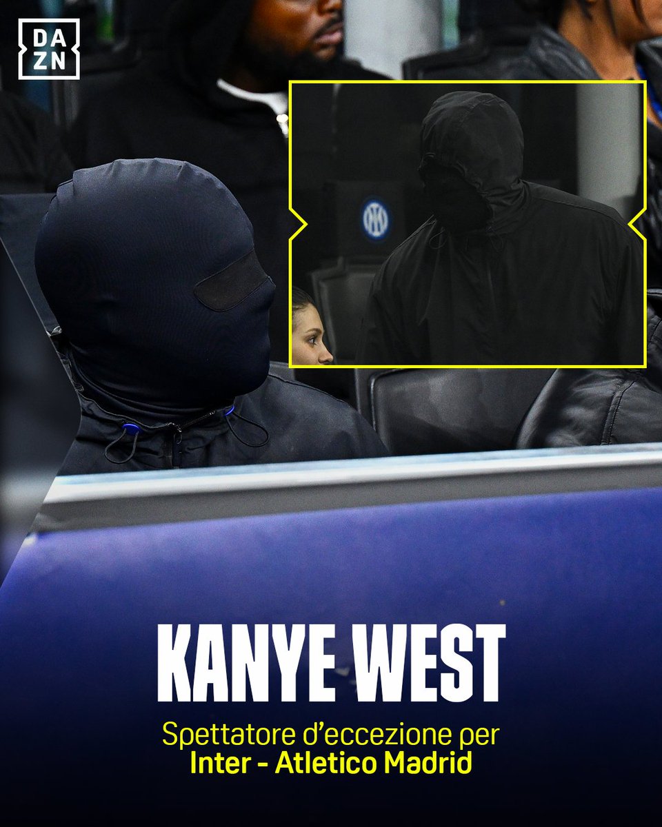 DAZN_IT's tweet photo. Kanye West a San Siro per #InterAtleticoMadrid 🥷🌟

#UCL #DAZN https://t.co/wuHqY6NLWc