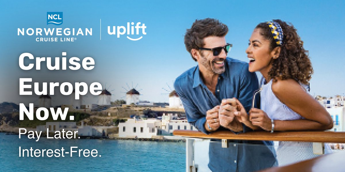 Uplift (@gouplift) on Twitter photo Don’t miss out on this limited time offer! Book a <a href="/CruiseNorwegian/">Norwegian Cruise Line</a> cruise to Europe and pay over time with interest-free monthly* payments. Bon Voyage! ncl.com/uplift #booknowpaylater #traveldeal #cruisedeal Don’t miss out on this limited time offer! Book a <a href="/CruiseNorwegian/">Norwegian Cruise Line</a> cruise to Europe and pay over time with interest-free monthly* payments. Bon Voyage! ncl.com/uplift #booknowpaylater #traveldeal #cruisedeal