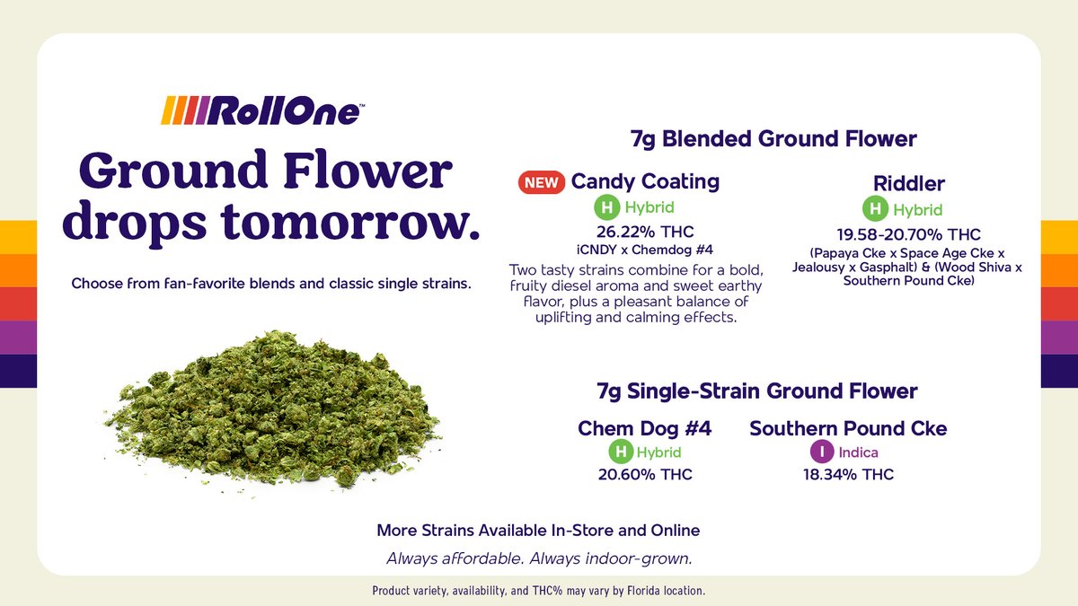 Trulieve's tweet photo. 🚨 Reminder Alert! Ground Wednesdays is tomorrow! Get ready to meet your new favorites. 🌟 #RollOne #GroundWednesday https://t.co/rifz298Doh