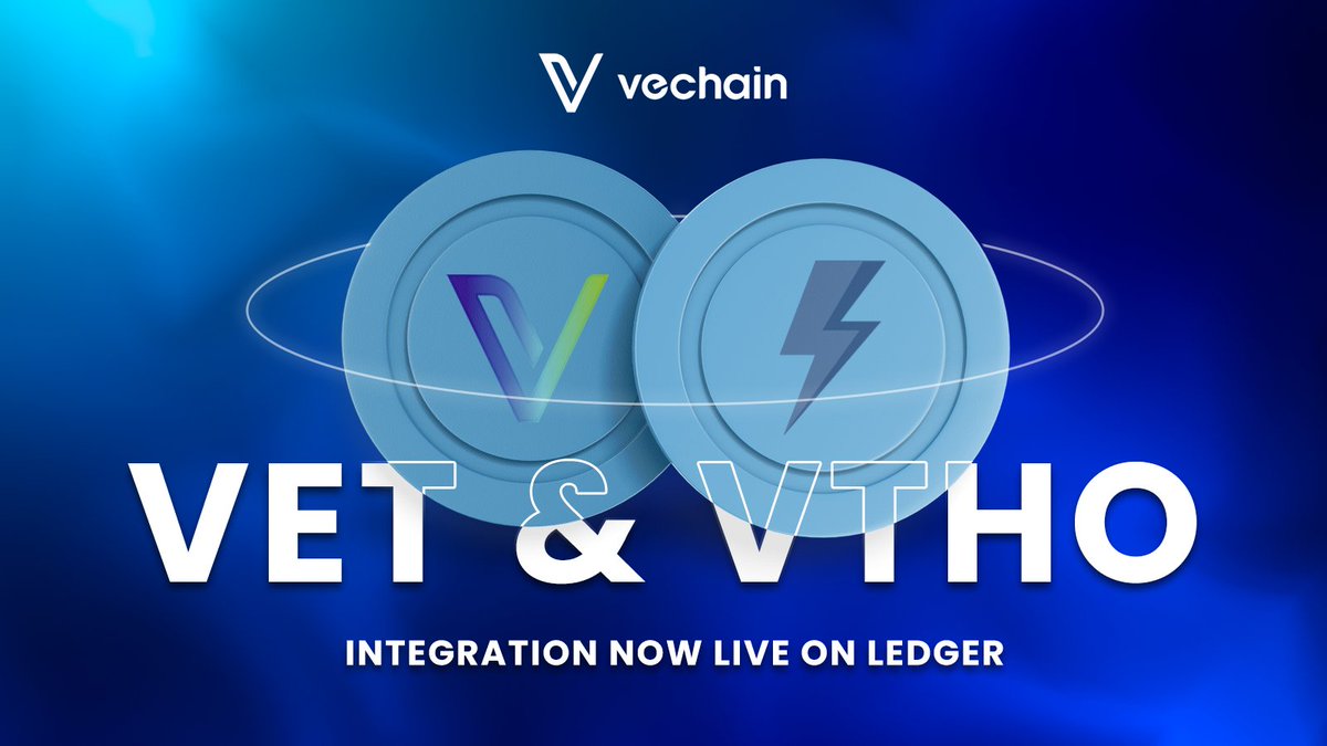 vechainofficial's tweet image. Big News, #Vefam! 

$VET &amp;amp; $VTHO are now officially supported on Ledger Live, leading the way in digital asset security! 🎉