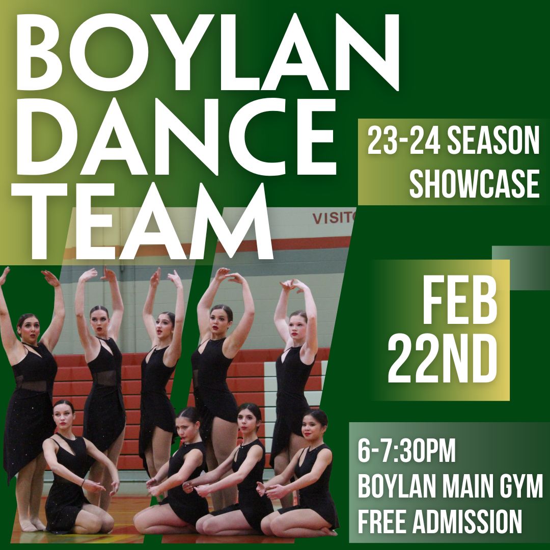 All are invited to join Boylan Dance Team this Thursday night for their end-of-season showcase! BDT will be performing all their dances from the winter season. The showcase is free admission, so come out and support our Titan dancers as they perform for the final time this year!