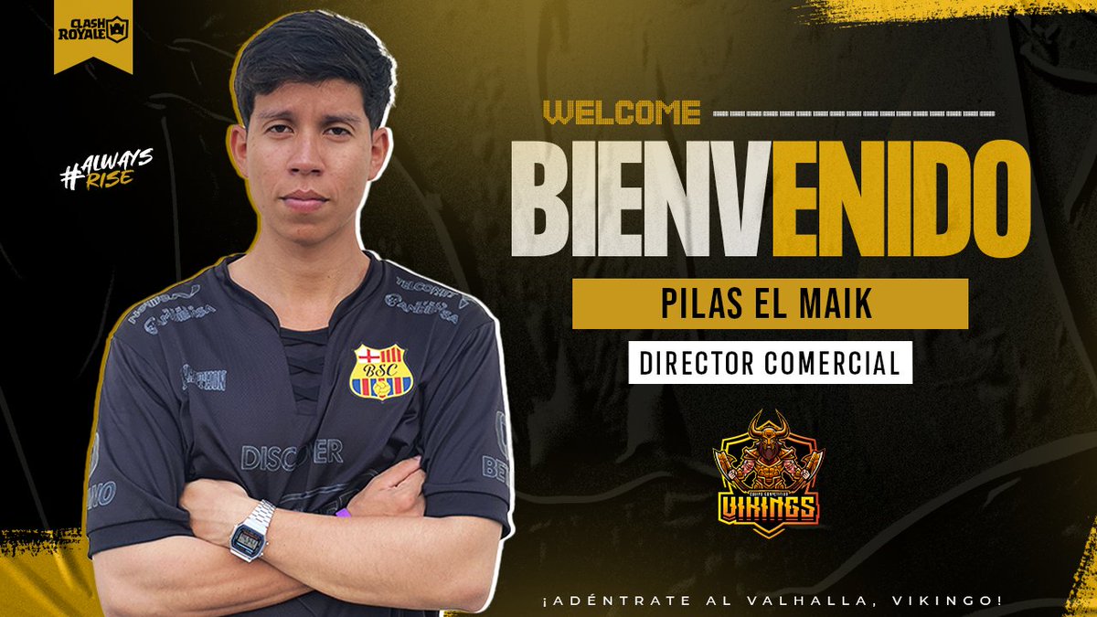 TeamVikings_CR's tweet photo. #CR 🔹¡Presentación! ⚔️

¡Celebremos la llegada de @PilasElMaik como nuestro nuevo Director Comercial! 

¡Bienvenido, un miembro clave del staff de @CrossesGaming! 🌟

#GoCSG #AlwaysRise #GoVikings🟡⚫ https://t.co/Dg3vojKqrI