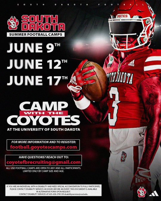 Thank you <a href="/Coach_Nady/">Jeff Nady</a> for the opportunity to come up and work! Looking forward to it! <a href="/FHS_Knights/">Fairview Knights Football - Colorado</a> <a href="/SDCoyotesFB/">South Dakota Football</a>