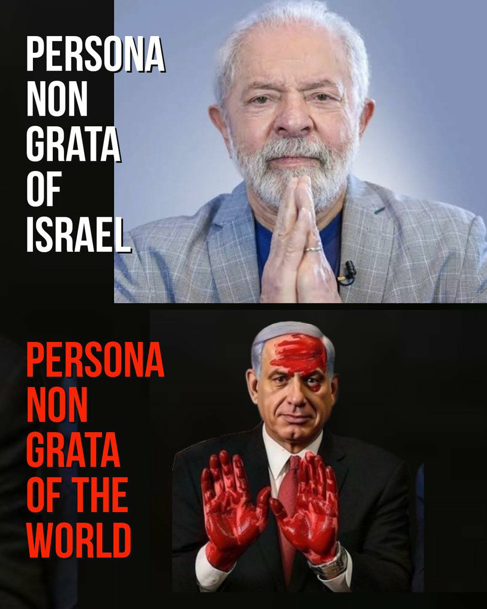 🔴 #Brasil / #Palestina El presidente @LulaOficial declarado 'persona non grata' por #Netanyahu El gobierno #brasileño expulsa al embajador de #Israel y retira a su embajador de #TelAviv @ptbrasil Mas informacion en este enlace a la web de Paz Ahora 👇 pazahora770652280.wordpress.com/2024/02/20/bra…