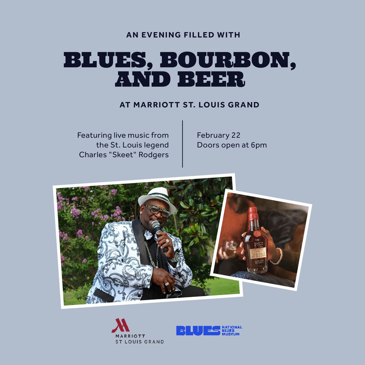 Blues, Bourbon, and Beer is almost here! 🎷🥃🍻
Sign up while you still can, we can't wait to see you there: buff.ly/4812l3C
.
.
#MarriottStLouisGrand #HelloSTL #HelloMarriottSTL #explorestlouis #staycation #explorestl #travelstl #ThingsToDoInSTL #BluesBourbonBeer