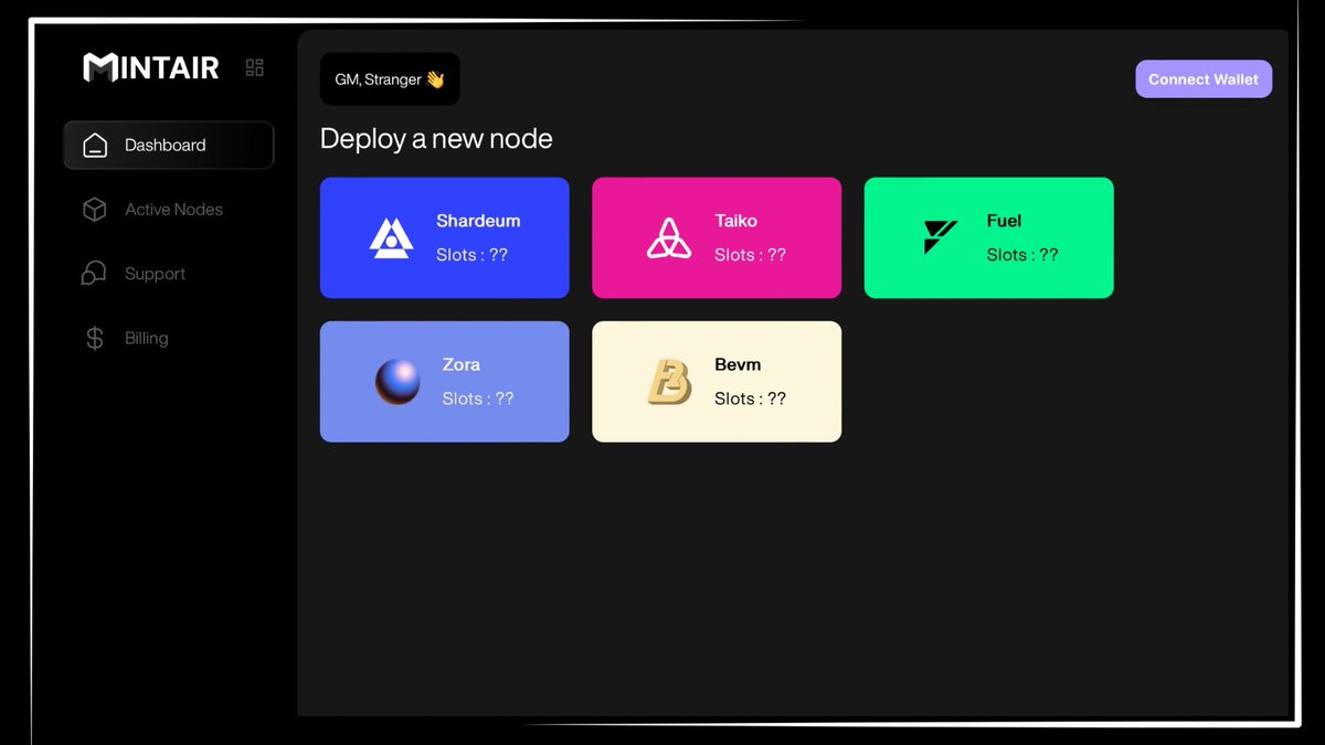 mintairxyz's tweet image. 🎰NEW SLOTZZ🎰
mintair.xyz🚨
wen slots? wen slots? you asked.
we added slots for your most requested chains, go get it while you can🚀
#Noderzz