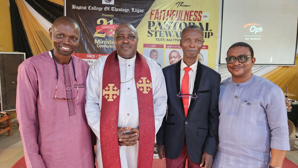 okbabarinde's tweet photo. Congratulations to Rev. Prof. Emmanuel Oyemomi for hosting 21st Ministers Conference chaired by Rev. Dr Mrs Oluwakemi Babarinde. I led the Revival Hour. The Alumni of the Baptist College of Theology Lagos appreciated her officers @ayoakinjole handed over to Rev. Dr Ayanlere. https://t.co/W2DnlfjluV