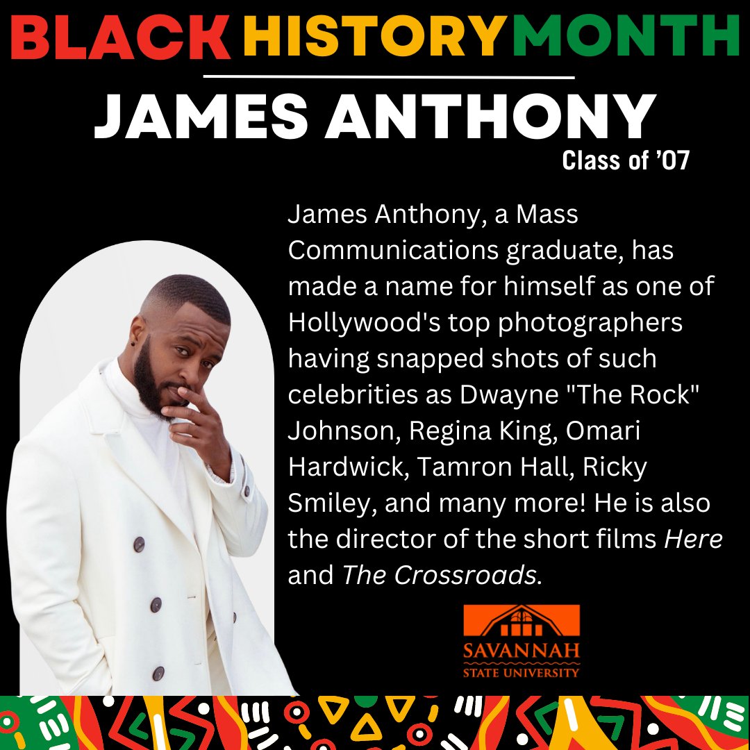 Meet James Anthony, Class of '07. As we celebrate Black History Month, we are proud to recognize the great achievements of SSU alumni across the world. #youcangetanywherefromhere #hbcuproud #BlackHistoryMonth