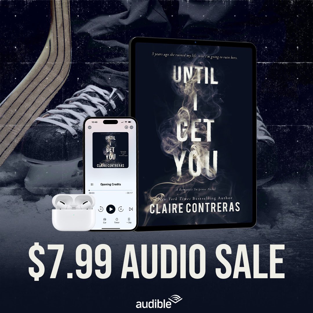 Romancereports's tweet image. Three years ago she ruined my life, now I'm going to ruin hers.

Until I Get You by Claire Contreras is on sale in audio!

Start listening for just $7.99!
Audible: bit.ly/3Koc1g4

Narrated by: Joe Arden &amp;amp; Kasha Kensington

#hockeyromance #JPhero #boyobsessed #DarkRomance