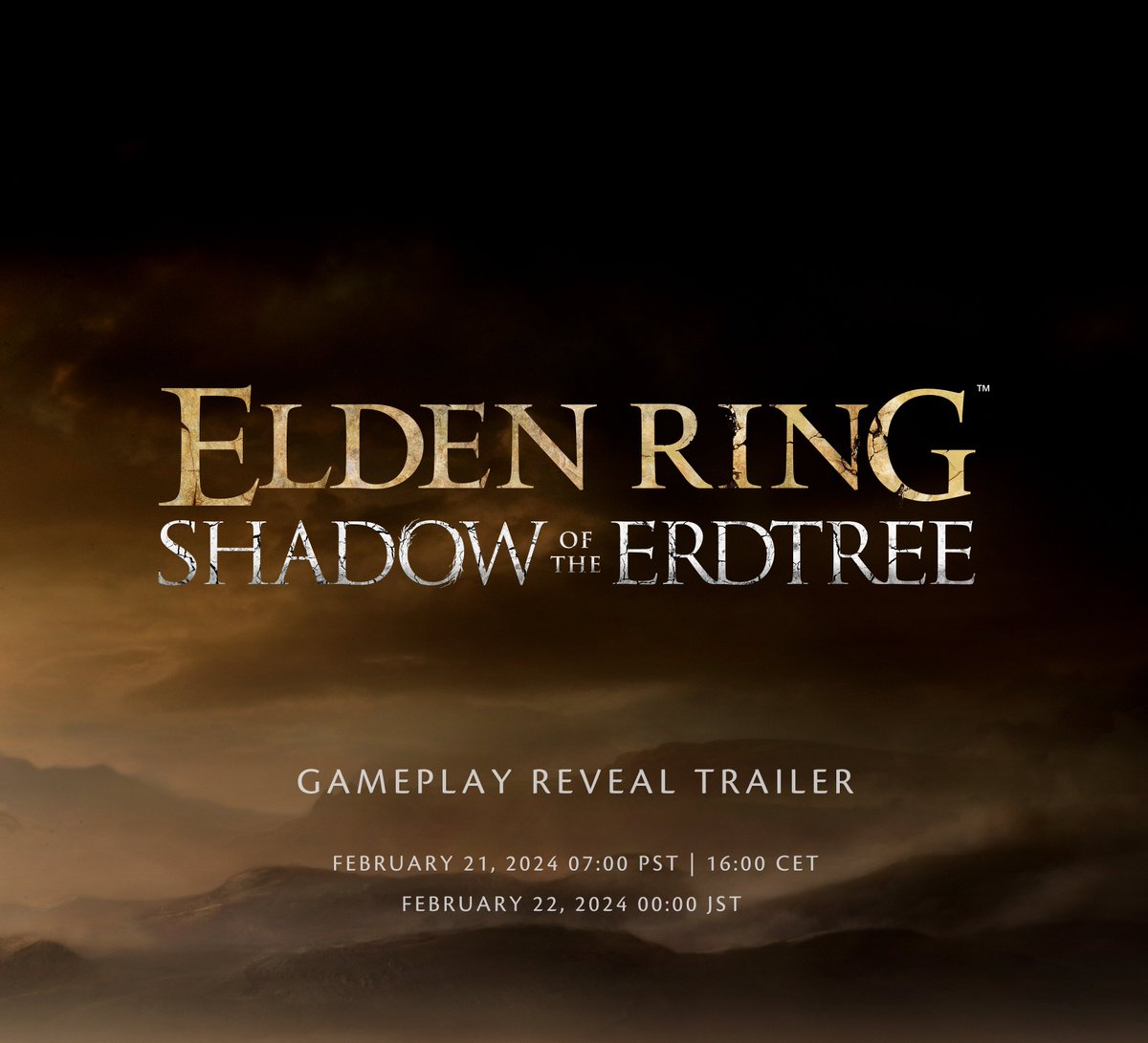 The first trailer for #ELDENRING Shadow of the Erdtree will be revealed in 16 hours. Join us at 15:00 UTC. youtu.be/qLZenOn7WUo
