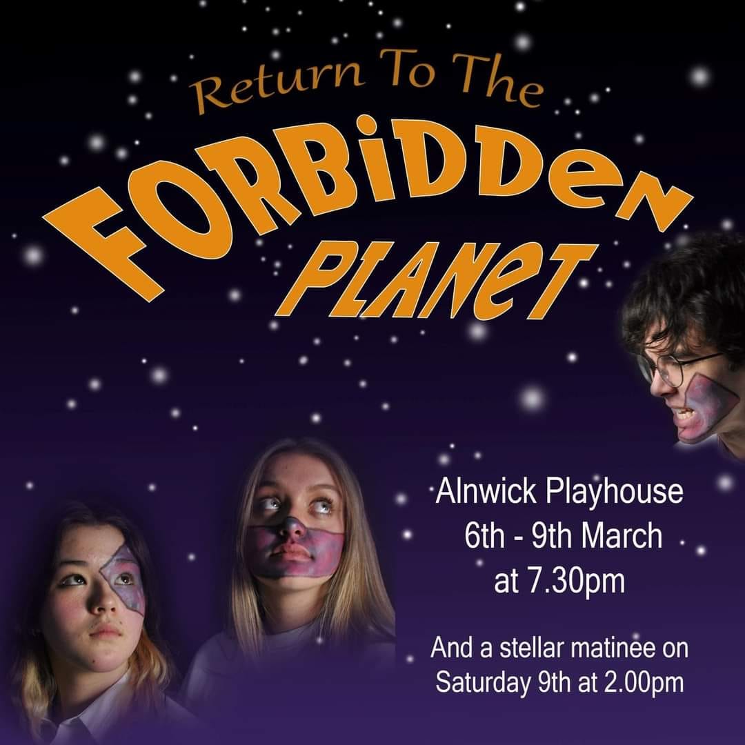 🚀Blast off with DCHS's "Return to the Forbidden Planet"!🎸✨Shakespeare meets Rock 'n' Roll in our most bonkers show yet!🎭🤘Don't miss out on laughs, music, and cosmic performances.🎟️ Grab your tickets now for a sell-out show! 🌌👉 alnwickplayhouse.co.uk/event/return-t…