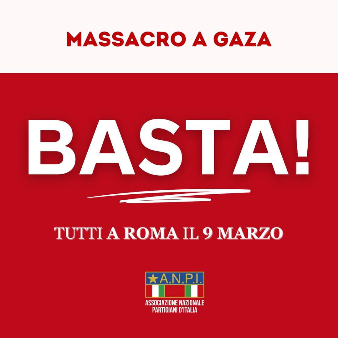 Il 9 marzo a Roma manifestazione nazionale promossa dalla Coalizione Assisi Pace Giusta di cui fa parte anche l'ANPI. Partecipiamo numerose e numerosi! I dettagli: anpi.it/il-9-marzo-rom… #Pace #Palestina #ANPI2024 #cessateilfuoco