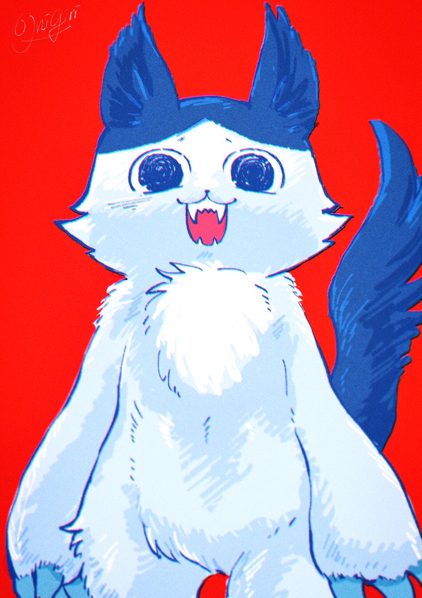 red background no humans simple background open mouth fangs looking at viewer solo  illustration images