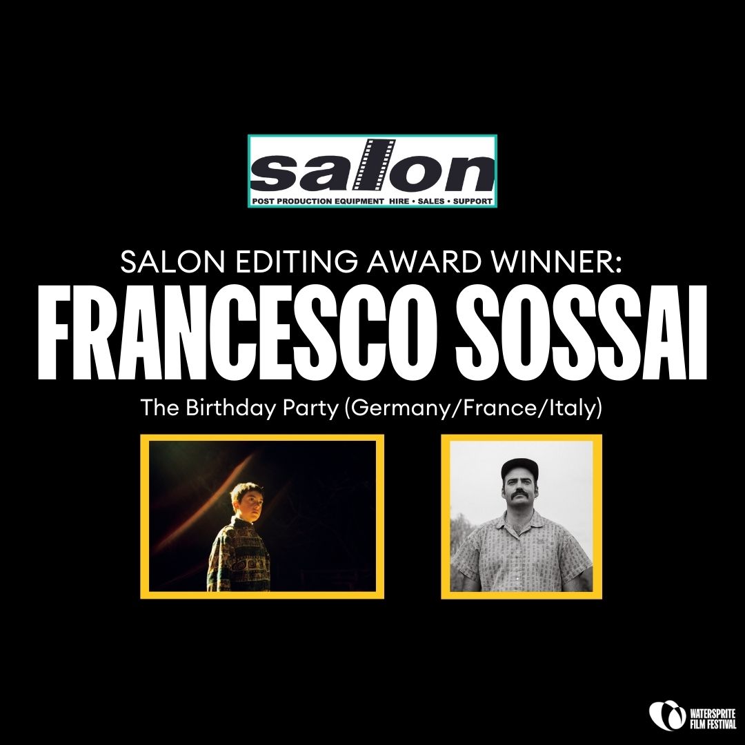 CONGRATULATIONS to the winner of our EDITING AWARD with Salon Rentals: Francesco Sossai with 'The Birthday Party'! Thank you to @AmazonMGMStudio for sponsoring the Watersprite 2024 Awards Ceremony, which is available to view until March 8th at watersprite.org.uk/tickets