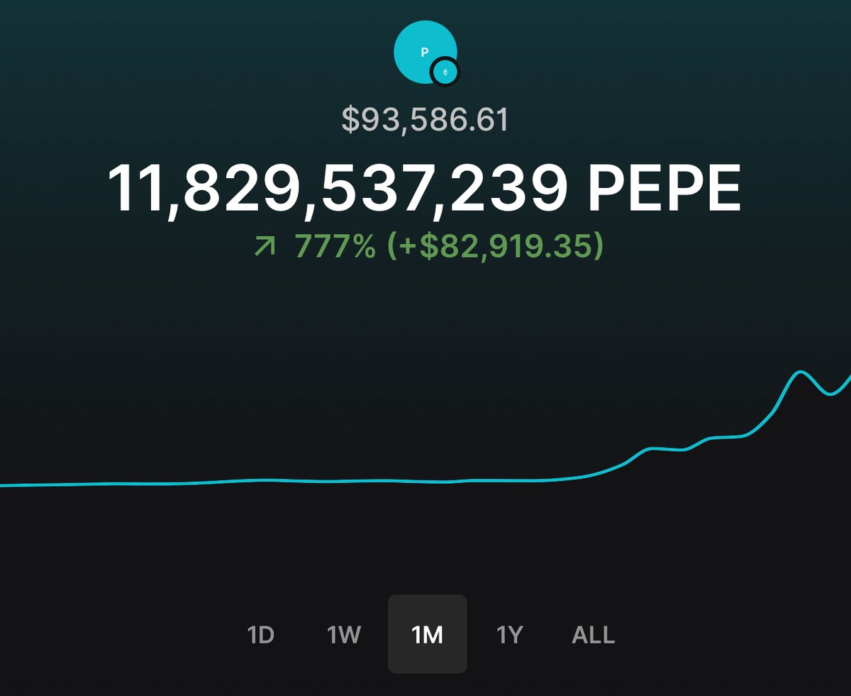 My $PEPE bag is up over 777% in the last 30 days.

I will hold it at least till $2m

Smart or stupid?