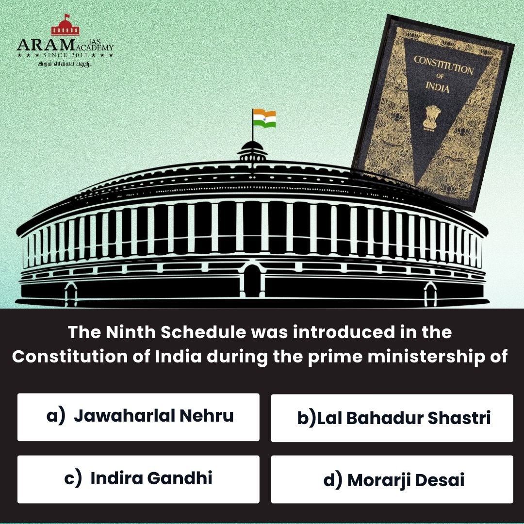 TODAY QUIZ ! 
 
#constitution 
#PrimeMinister 
#constitutionofindia #india 
#article #Trending #UPSCPrelims2024 #UPSCPrelims #QuizChallenge #QuizOfTheDay #QuizTime #Parliament #Budget2024 #BudgetSession2024