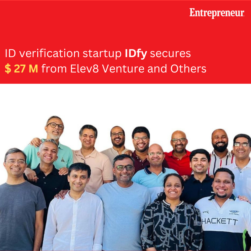 EntrepreneurAPJ's tweet photo. #NewsUpdate

IDfy, a Mumbai-based ID verification startup, has secured $27 million in funding from ELEV8 Ventures and other investors.

For more info read more: https://t.co/KdrfPMpZ57

 #IDfy #IdentityVerification #IdentityPlatform #ELEV8Ventures https://t.co/ZpB7fiY1ir