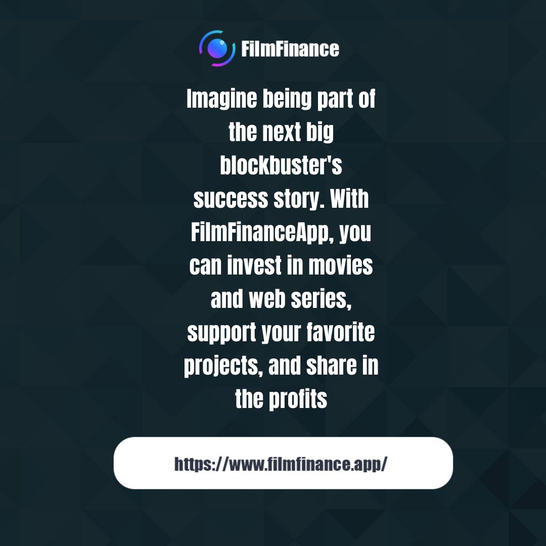 Filmfinanceapp's tweet image. Imagine being part of the next big blockbuster&apos;s success story. With #FilmFinanceApp, you can invest in movies and web series, support your favorite projects, and share in the profits. 🎞️💸 #TokenizedSuccess #InvestInBlockbuster