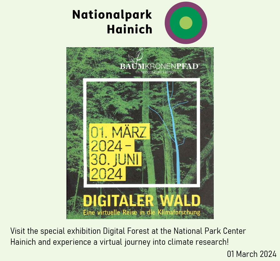 Special Exhibition Digital Forest featuring research from our group is now open at the Hanich National Park Center. 
More details here:
nationalpark-hainich.de/de/aktuelles/a…
