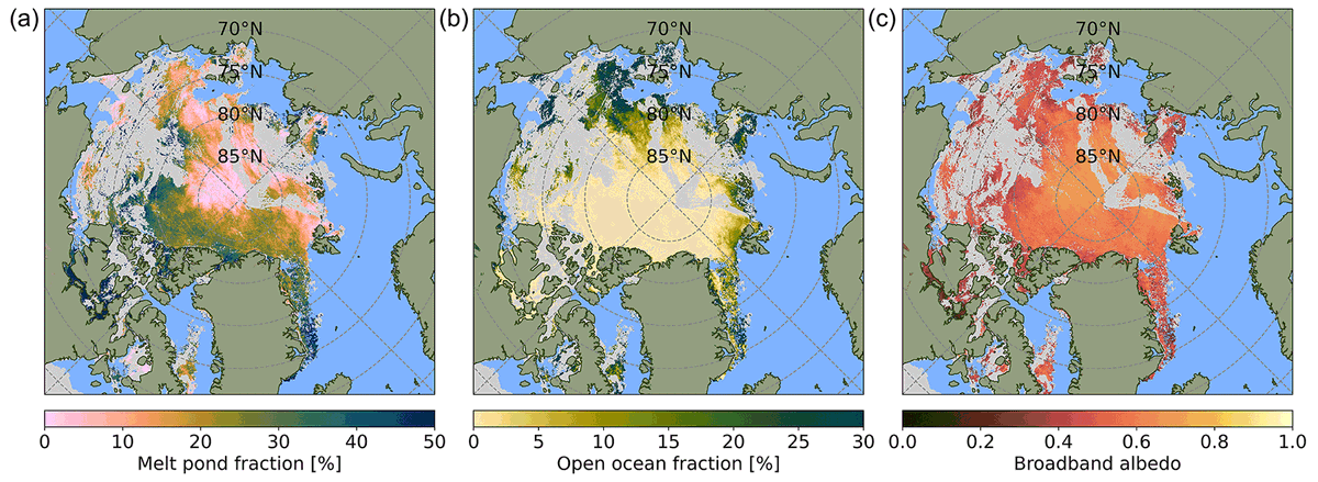 Improving Arctic climate time series: a new satellite algorithm for deeper insight into Arctic summer melt New article in @EGU_TC by Hannah Niehaus, Larysa Istomina, @MarcelNicolaus , Ran Tao, Aleksey Malinka, Eleonora Zege, and @GunnarSpreen 🔗doi.org/10.5194/tc-18-…
