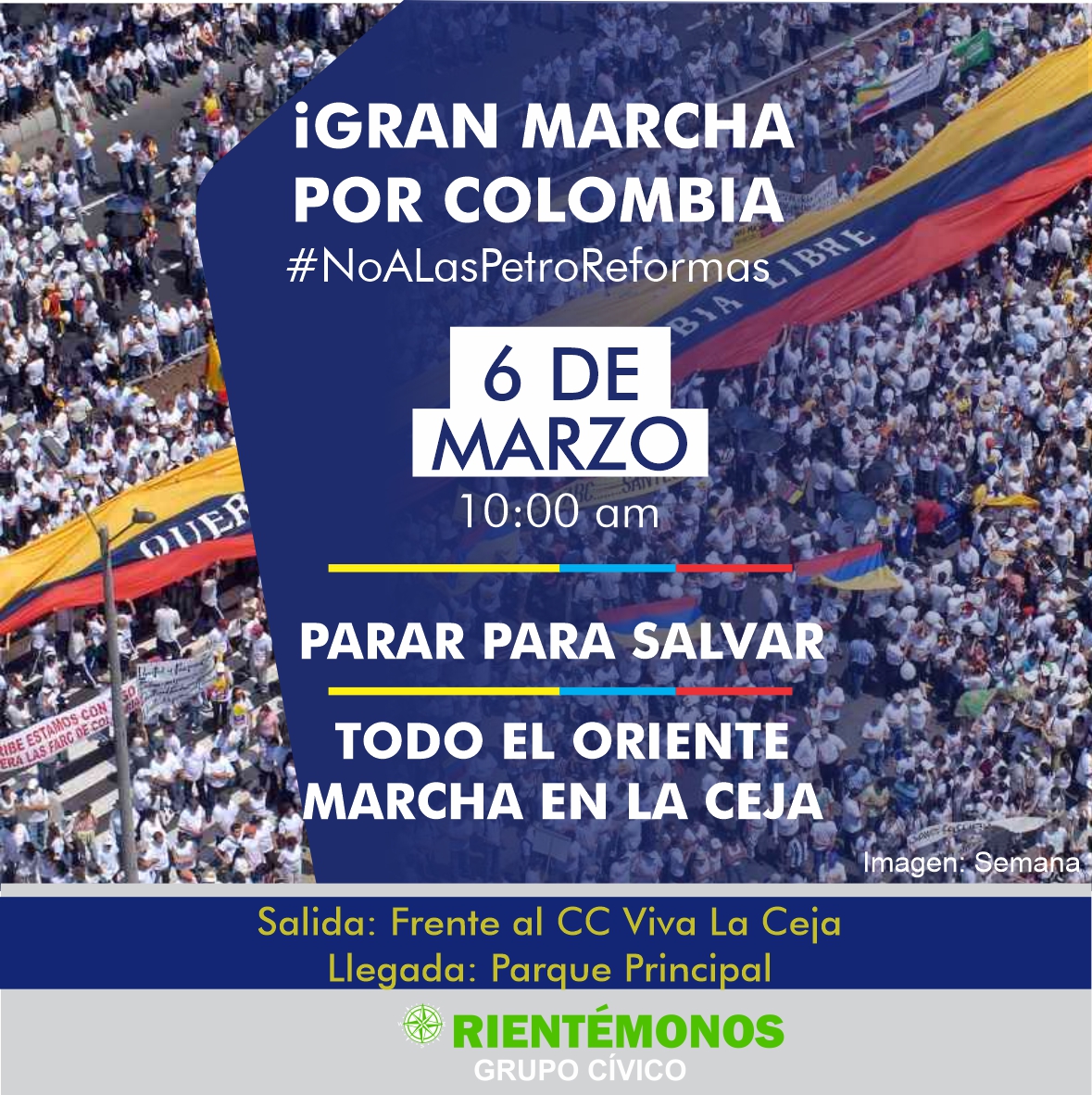 Hoy demostraremos que #LaCeja se convertirá en la capital por la #DefensaDeLaDemocracia en #Antioquia.
#TodosALaCalle6M 
#YoMarchoPorMiPaís