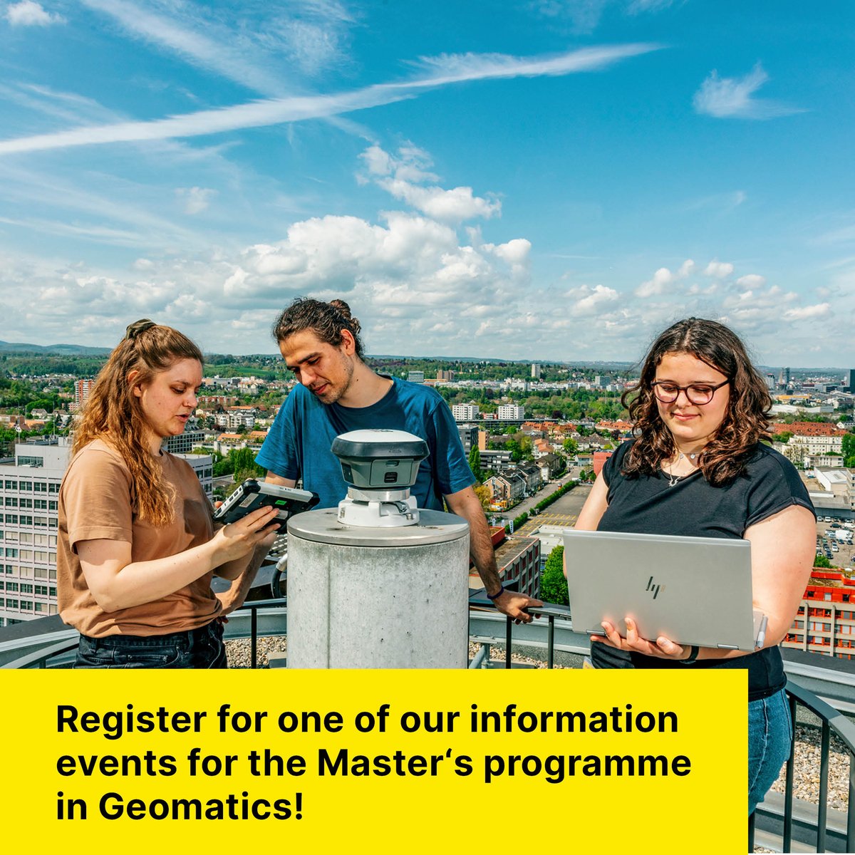 igeoFHNW's tweet photo. Interested in #GIS, #remotesensing, #cartography, #drones #UAVs, #geodata, #mapping, #BIM and environmental #monitoring? The Master in Geomatics offers you a unique program tailored to your interests.
Information event on 12.03.2024: https://t.co/4todW6vT0v
#studygeomatics https://t.co/tXCB8ybfpx