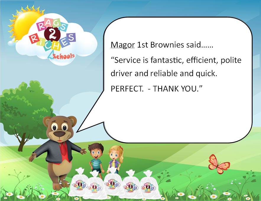 Some lovely feedback from Magor 1st Brownies, well done on your collection and thank you for all your donations 🥾👚👖🩳👜👕👡 #clothesrecycling #fundraiser #Rags2Riches4Schools ♻️🐻♻️