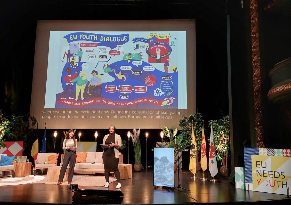InjuveSpain's tweet photo. ✅ Durante los 4️⃣ días de EUYC en Gante, nuestra delegación y los profesionales de juventud españoles han estado trabajando por políticas de juventud más inclusivas en toda Europa. 🫂🇪🇺
#Injuve #EuYouthConf #Injuve #YouthConf #weneedyouth #youthdialogue #Juventud https://t.co/eQjgU1iyTm
