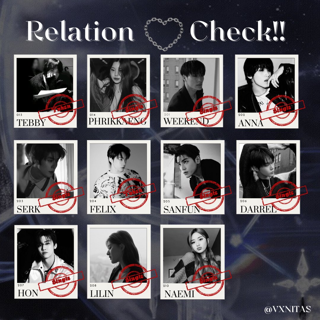 𝐑𝐞𝐥𝐚𝐭𝐢𝐨𝐧 𝐂𝐡𝐞𝐜𝐤 𝐗 #VXNITAS
[ 𝟎𝟔/𝟎𝟑 ]
🩷 𝐒𝐢𝐧𝐠𝐥𝐞 𝟏𝟗𝐩
💞 𝐓𝐚𝐤𝐞𝐧 𝟒𝐩
