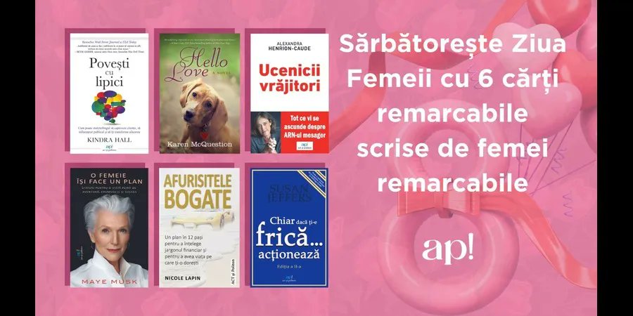 Advertising4URO's tweet photo. Sărbătorește Ziua Femeii cu 6 cărți remarcabile, scrise de femei remarcabile
#carte, #cultura, #entertainment, #eveniment, #lifestyle, #social, #timpliber
https://t.co/6nqKQtULJR https://t.co/yVLeW4fbJ5