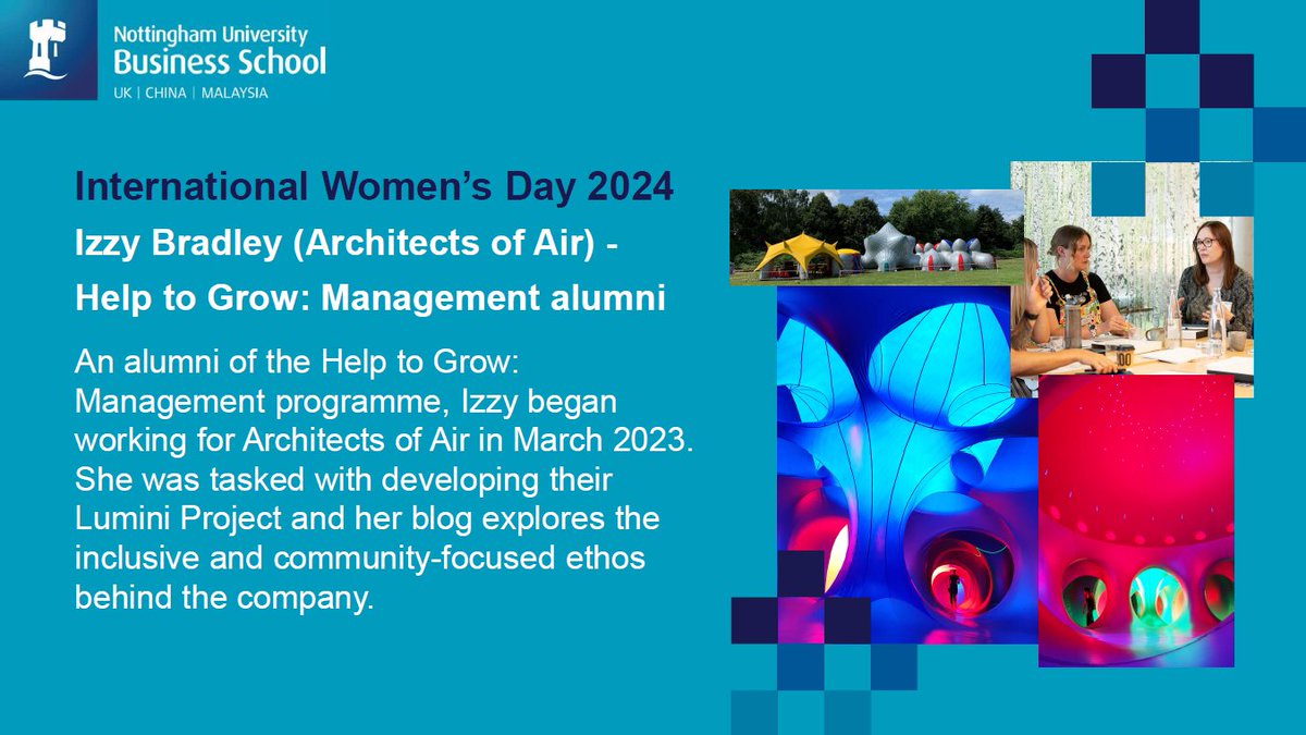 Today's International Women's Day spotlight is on Izzy Bradley, an alumni of Executive Education's Help to Grow: Management programme. Read Izzy's blog to find out about Architects of Air and the valuable work they are doing to support their community: ow.ly/MoFw50QMlNW
