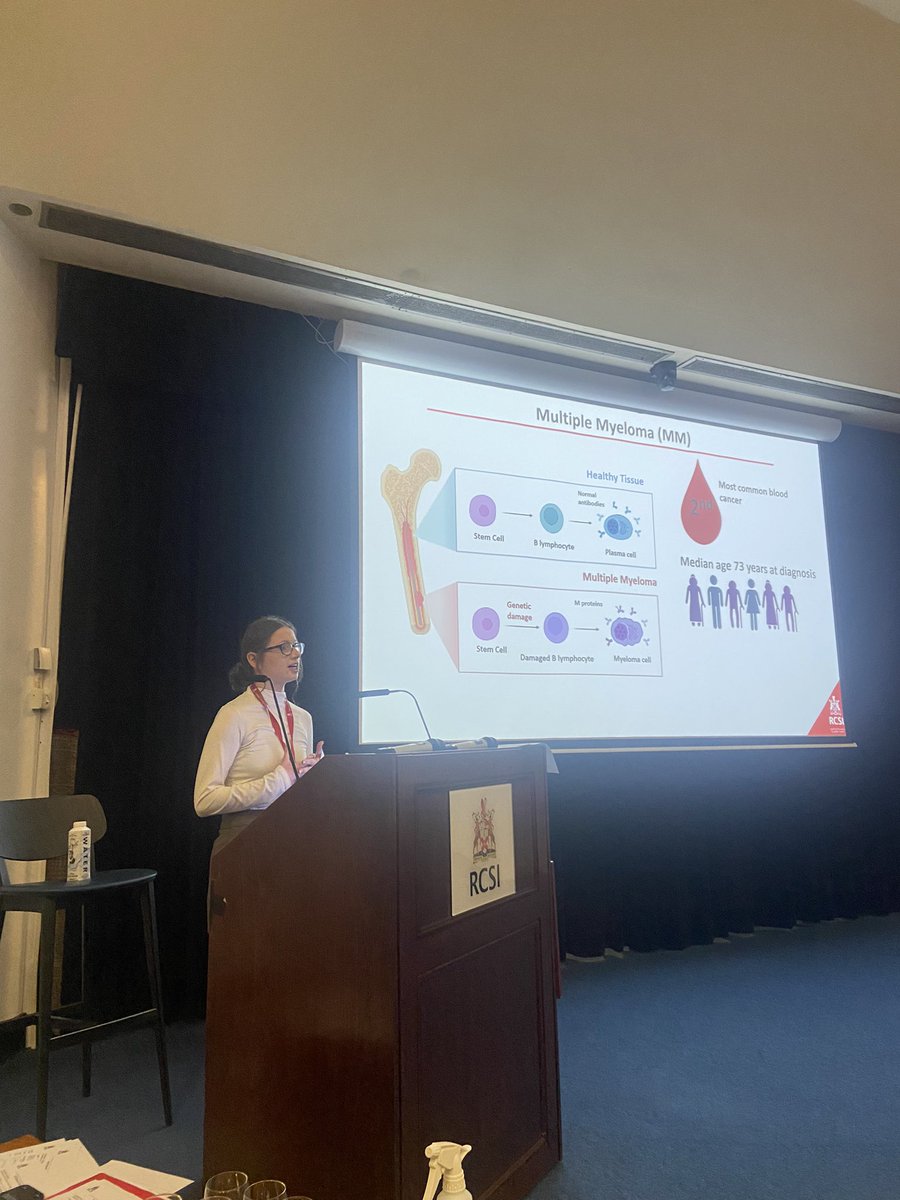 Congratulations to Stephanie from the TTC lab presenting her research on Multiple Myeloma in collaboration with @SiobhanGlavey @IrishResearch #RCSIResearchday24