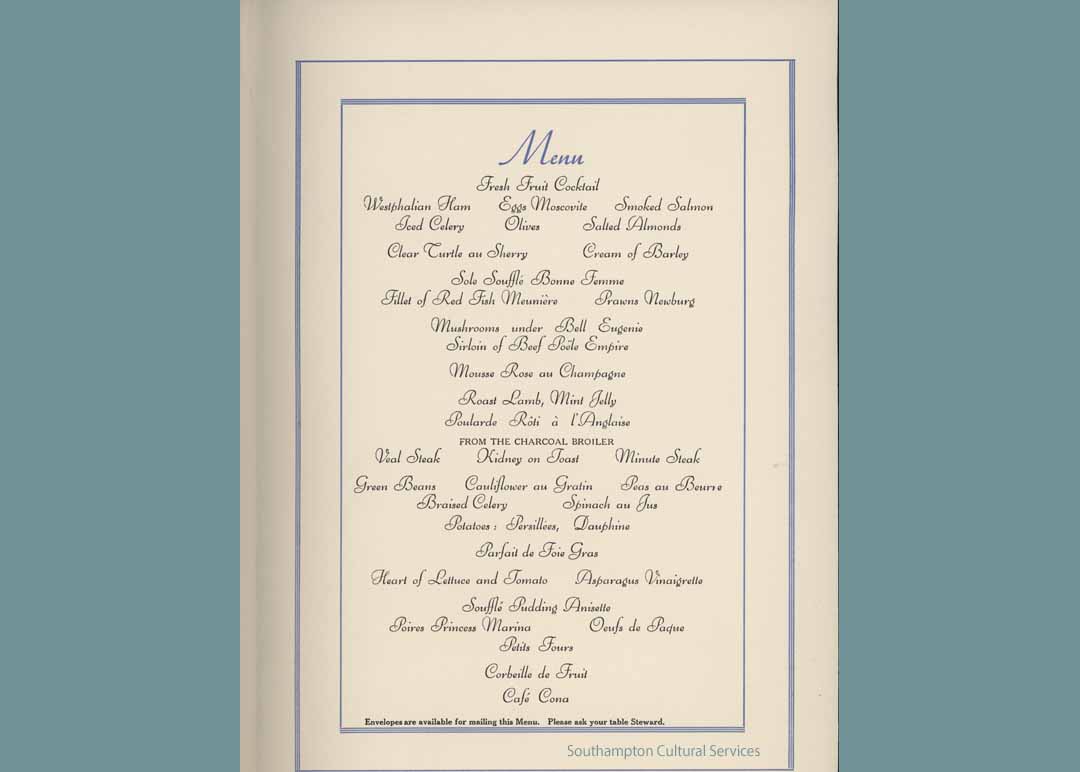 #HappyEaster to all those celebrating! 🐰🥚💐 This menu was served on board Canadian Pacific liner, Empress of Britain on Easter Day 1939. Empress of Britain was the largest, fastest, and most luxurious liner that travelled between #Southampton and Canada in the 1930s.