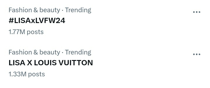 LALISA_EU's tweet photo. Can we get that 2M?

LISA X LOUIS VUITTON
#LISAxLVFW24  
#ParisFashionWeek
#LVFW24 https://t.co/9bSzmuANSm