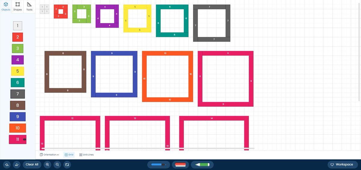 Simon_Gregg's tweet image. Making our own growing patterns with Cuisenaire rods on @brainingcamp #visualpatterns #growingpatterns