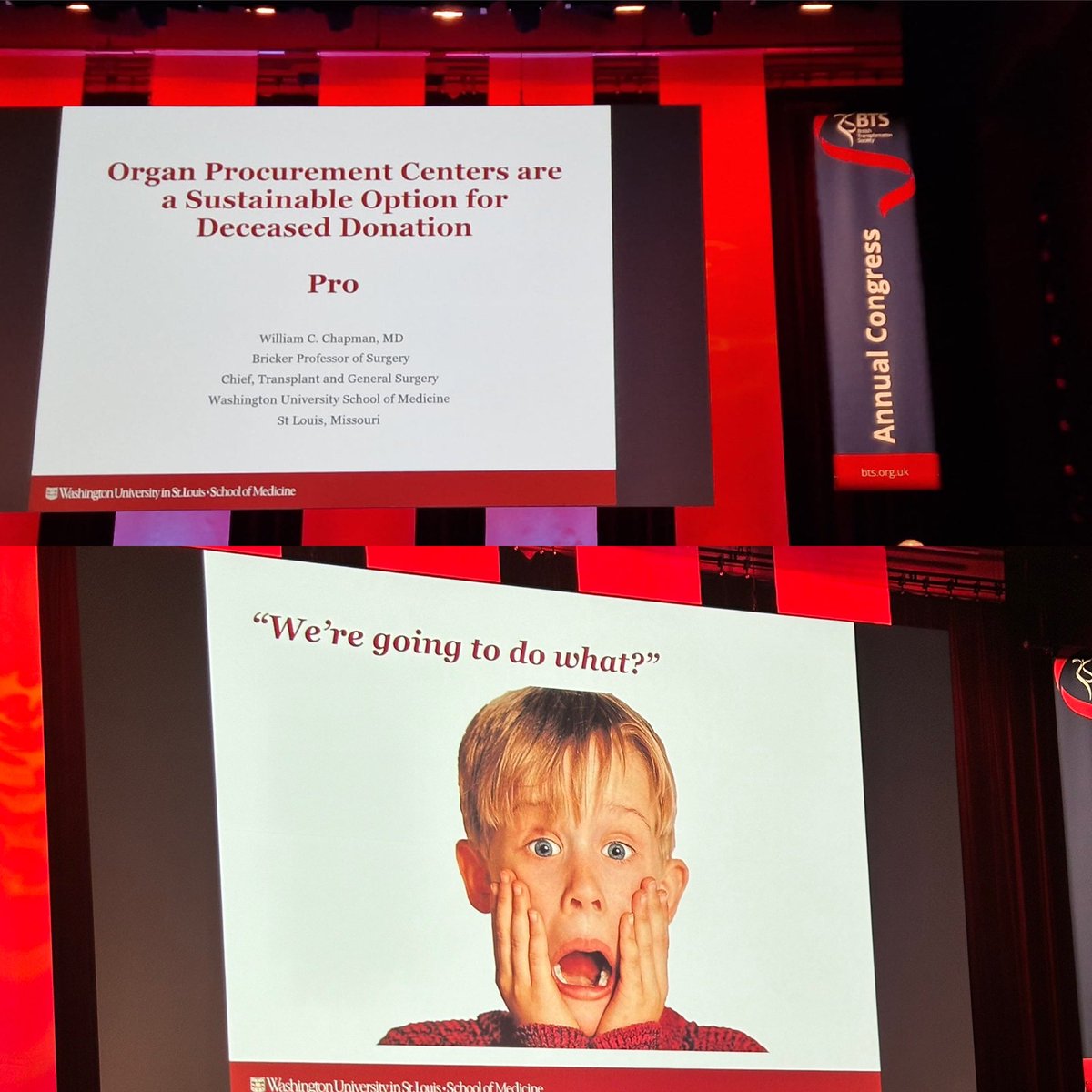 The congress starts with a radical debate…. Professor Chapman argues the case for organ procurement centers where donors are transferred ….#btscongress (title Slide and the reaction to the proposal)