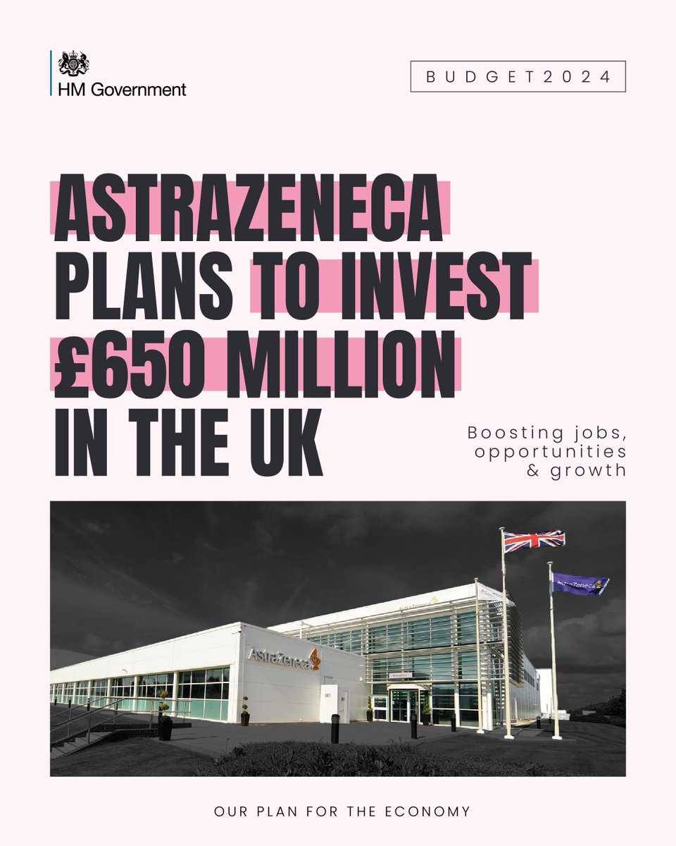 Our life sciences sector is worth £108bn to the economy & helps to save lives. Today @AstraZeneca have announced plans to invest £650m in a new vaccine manufacturing facility in Speke, Liverpool & increase their presence in Cambridge.