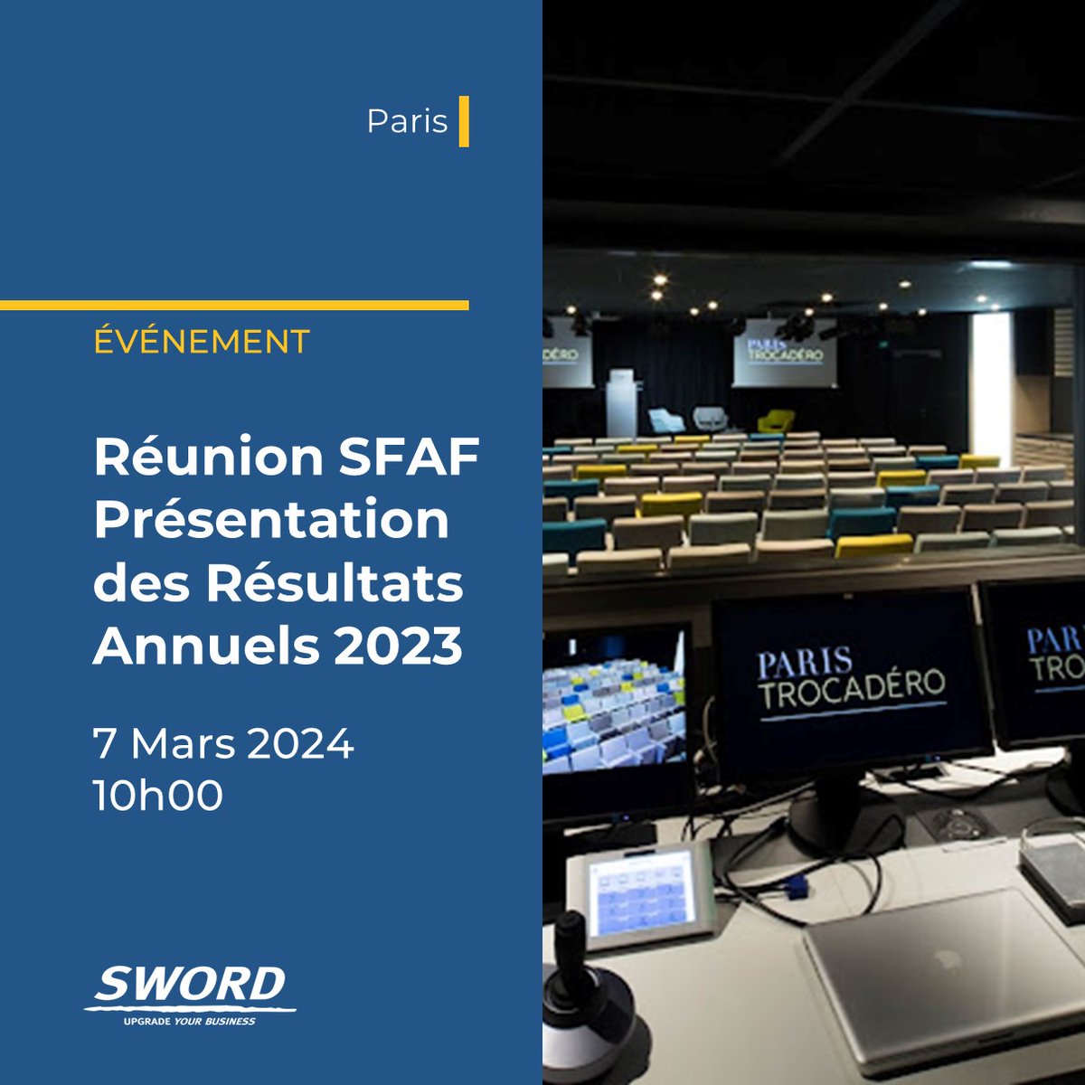 [Réunion Financière] Venez découvrir le nouveau Plan Stratégique 2024-2028 de <a href="/Sword_Group/">Sword Group</a> lors de la réunion #SFAF de demain ! RDV à 10H au Business Center Paris Trocadéro ! Pour vous inscrire c'est par ici 👇
sword-group.com/fr/2023/10/16/…
