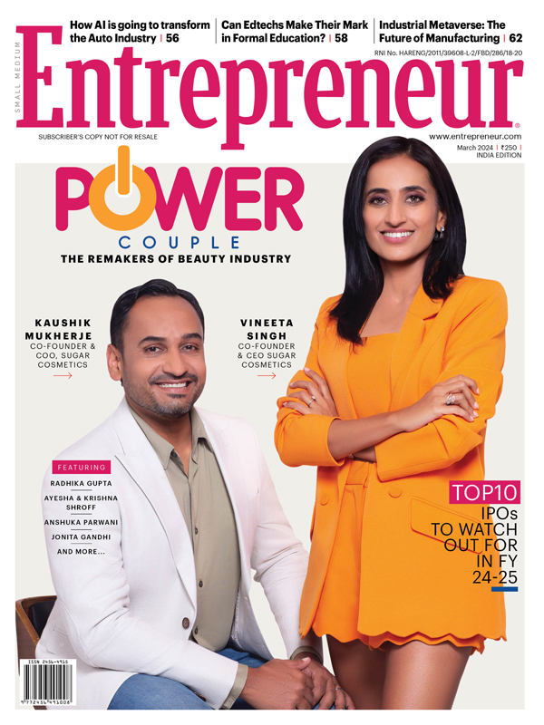 As we #March towards a more equal society, here's our cover featuring #PowerCouple who believes in equal partnership.
Featuring <a href="/vineetasng/">Vineeta Singh</a> <a href="/kaushikmkj/">Kaushik Mukherjee</a>
#founders @trysugar
Subscribe, to know the #SUGAR of their startup story

Interviewed by: @punitasabharwal 

#EntrepreneurIndia