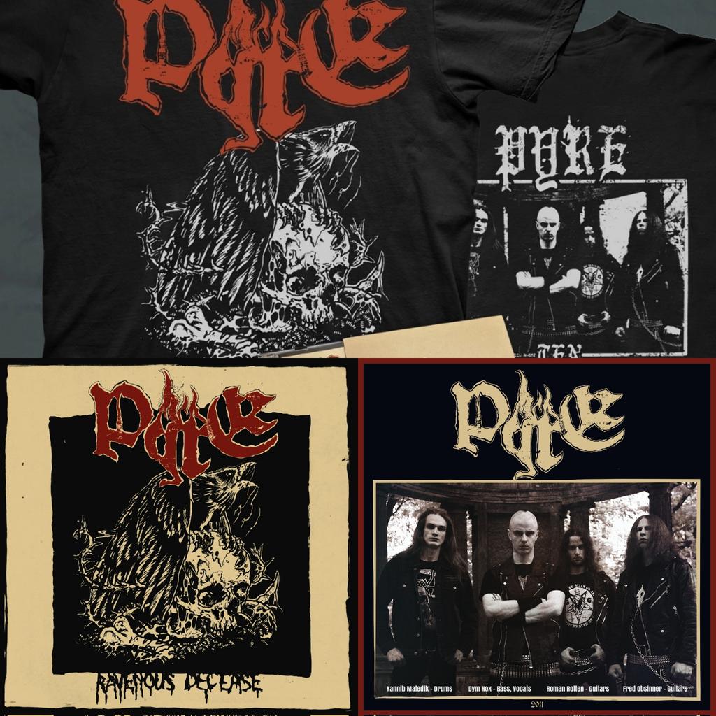 Pyreofdeath's tweet image. "RAVENOUS DECEASE" turned 12yo!

Dym Nox Bass, Vocals 
Kannib Maledik Drums 
Roman Rotten Guitars, Lyrics 
Fred Obsinner Guitars

Released March 5
1t press Blood Harvest 12" vinyl 300 copies
 
Grab your T-shirt w / masterpiece cover art on it!
pyredeathmetal.bandcamp.com/merch

#deathmetal