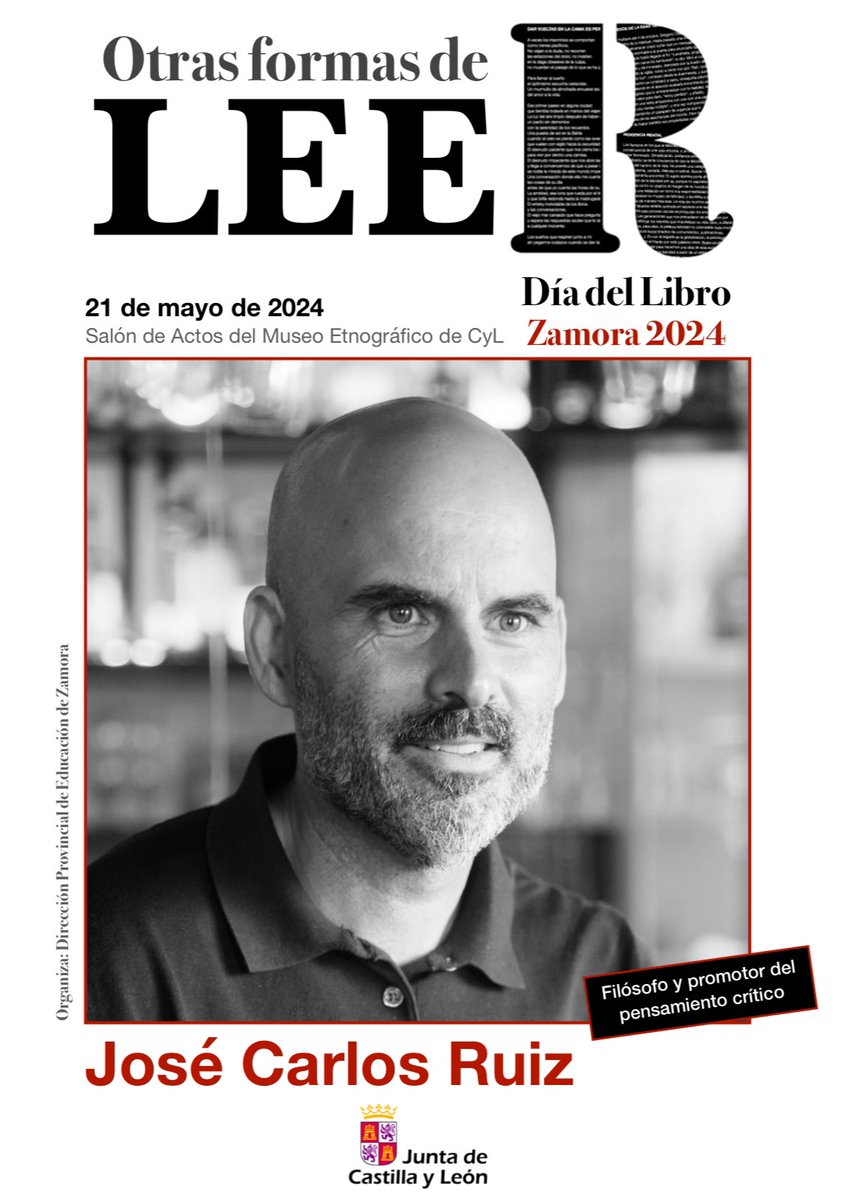 #zamoralee Luis García Montero, César Pérez Gellida, Luis Landero y José Carlos Ruiz nos acompañarán en la Jornada “Otras formas de leer” que la Dirección Provincial de Educación de Zamora organiza en colaboración con <a href="/cfiezamora/">CFIE de Zamora</a> y <a href="/cfiebenavente/">cfiebenavente</a>. Inscríbete! <a href="/Hoy_Libro/">¡Hoy Libro!</a> <a href="/educacyl/">Educación JCyL</a>