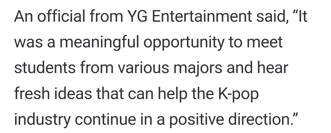 YG Entertainment successfully concluded the 'Sustainable K-Pop Ideathon' hosted with the British Embassy in Korea.

An opening event for 'Green Week' as part of strengthening the Korea-UK cooperation to respond to the climate crisis. 

✅ n.news.naver.com/article/008/00…

#YG #YGFAMILY