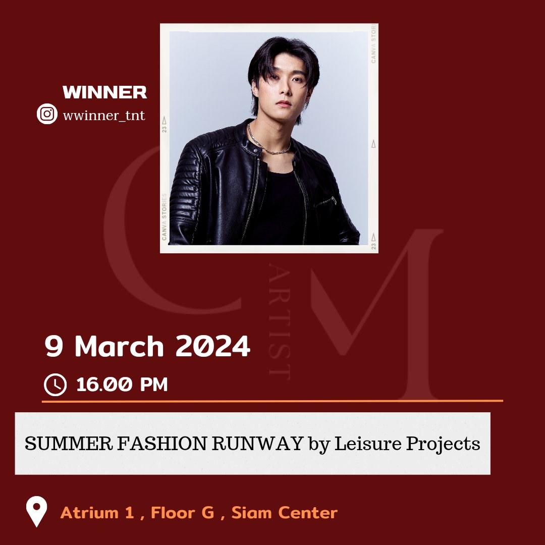 TCFU_TH's tweet photo. วันที่ 9 มีนาคม เวลา 16:00 - 17:00 : Summer Fashion Runway by Leisure Projects พบกับคอลเลคชั่นใหม่ล่าสุด บนรันเวย์แฟชั่นโชว์ใจกลางสยาม จาก Leisure Projects
📌ATRIUM 1 ชั้น G สยามเซ็นเตอร์
.
#WinnerTanatat #CTMArtist
#SiamCenterxMint #SiamCenter50thAnniversary https://t.co/9p9UZNMYCm