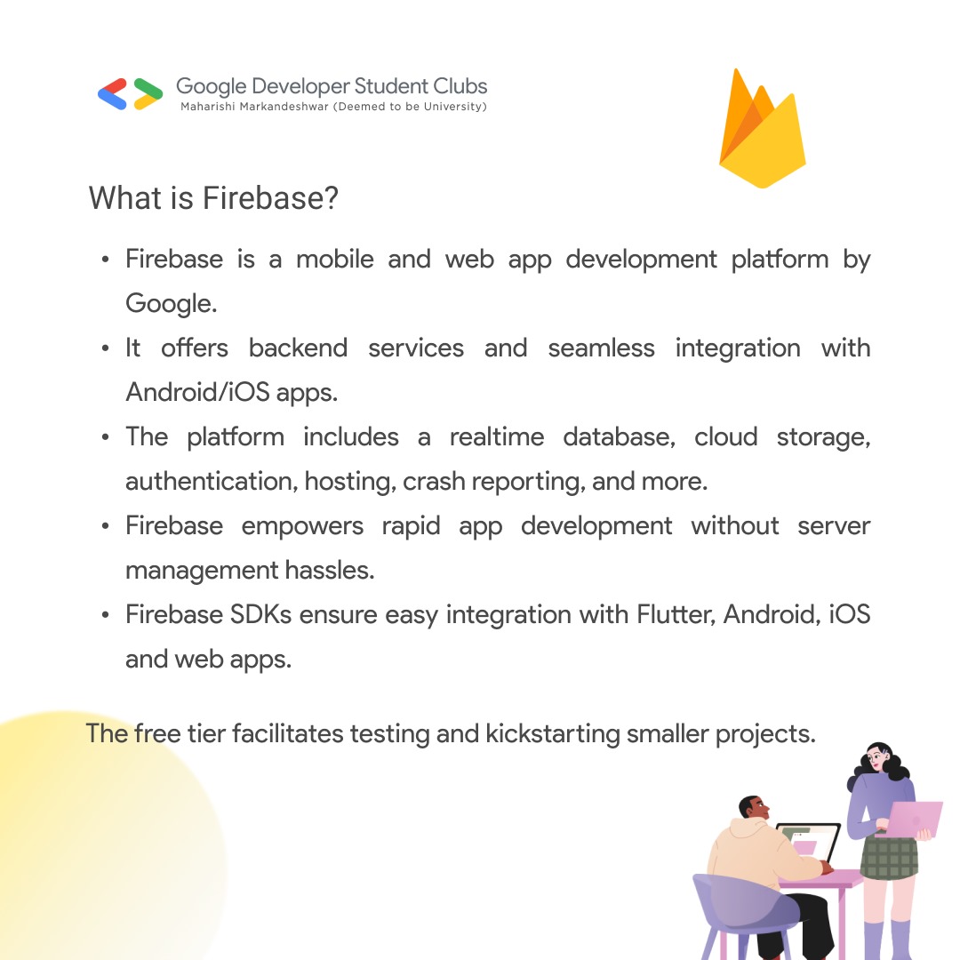 gdsc_mmdu's tweet image. 🔥 Exciting Firebase Update! 🔥

Let&apos;s explore Firebase, revolutionizing app development with real-time databases and authentication services. Our community celebrated victories using Firebase Cloud Messaging 

What&apos;s your favorite Firebase feature? #FirebaseMagic #AppDevelopment