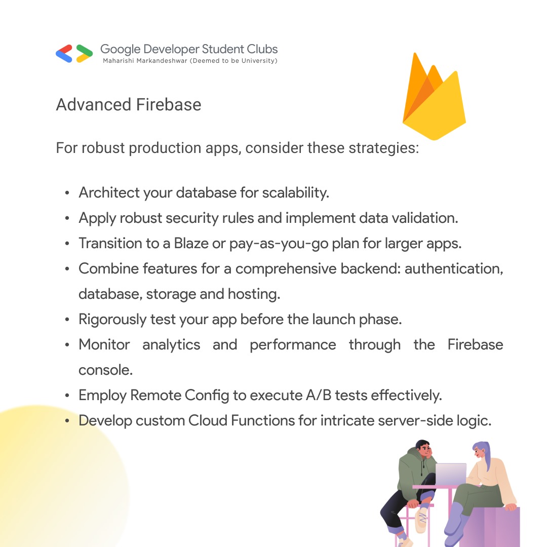gdsc_mmdu's tweet image. 🔥 Exciting Firebase Update! 🔥

Let&apos;s explore Firebase, revolutionizing app development with real-time databases and authentication services. Our community celebrated victories using Firebase Cloud Messaging 

What&apos;s your favorite Firebase feature? #FirebaseMagic #AppDevelopment