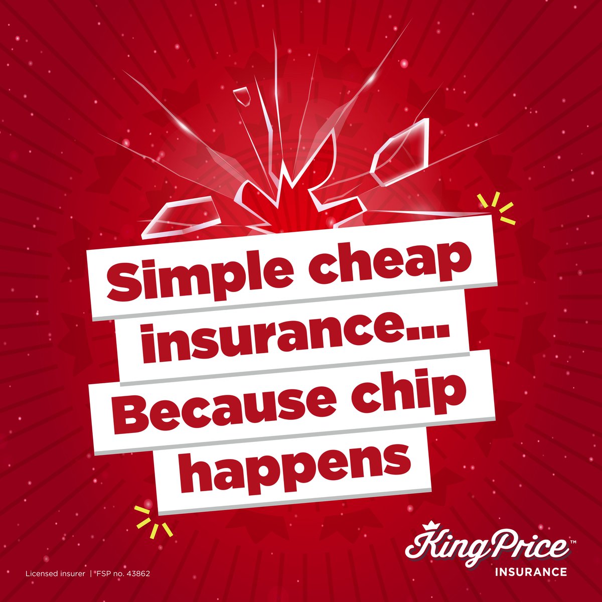 Windscreen chips and cracks getting you down? 🙈 Insure your ride with King Price and pay no excess when you claim for window chips! 🙌  We’ve got your back, no matter what pebble life flicks your way! Tap here: insurance.kingprice.co.za for a quick, commitment-free quote today.