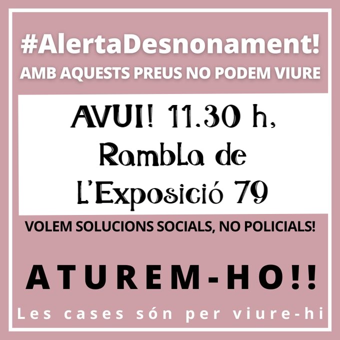 ads_garraf1's tweet photo. #AlertaDesnonament 
No ho permetrem! 

Cada dia el mateix! Estem enmig d'un drama social @ajuntamentvng @gencat  ! no podeu mirar cap a una altra banda! https://t.co/ydKEmiY8Dh